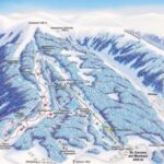 Illustrierte Skigebietskarte mit Pisten, Liften und Höhenpunkten in einer bergigen, schneebedeckten Landschaft mit der Bezeichnung St. Corona am Wechsel.
